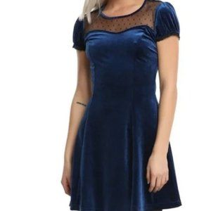 Hot Topic Blue Velvet Sweetheart Dress Plus Size 2X